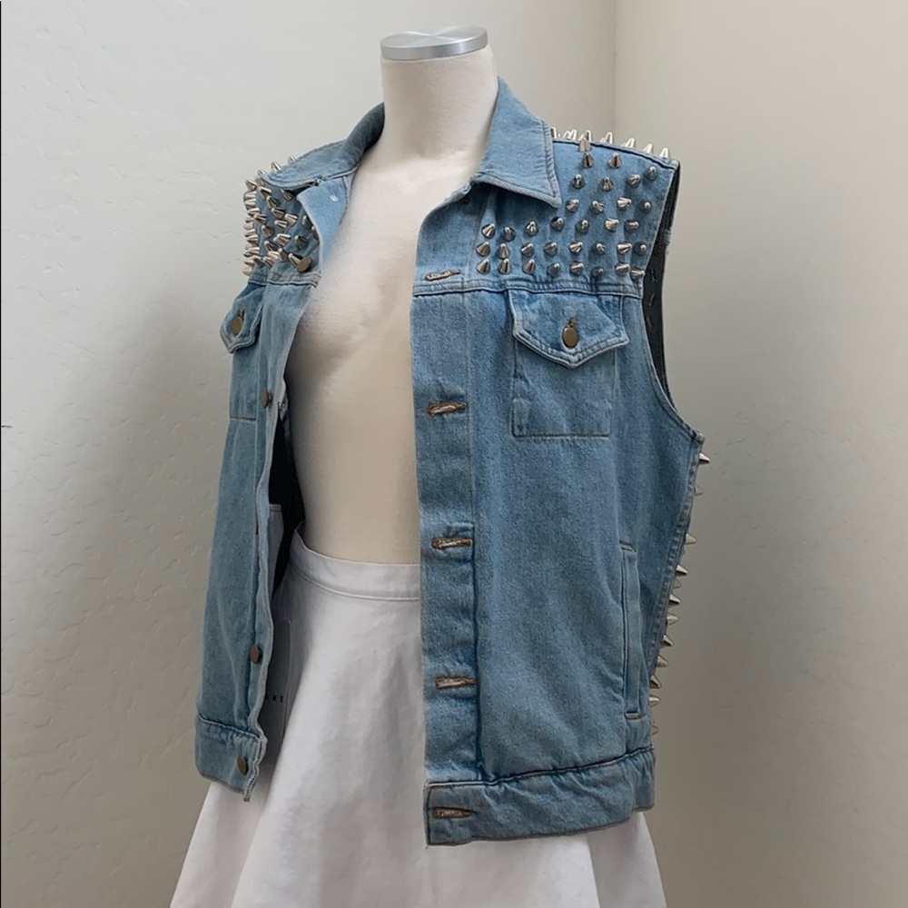 Denim Spike vest